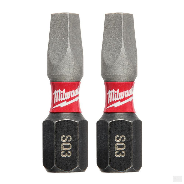 MILWAUKEE SHOCKWAVE™ Impact Square Recess #3 Insert Bits [48-32-4423]