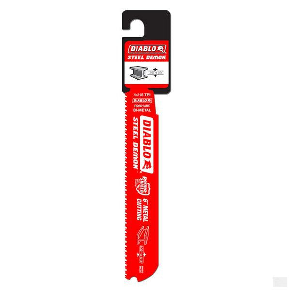 DIABLO 6" 14/18 Tooth Bi-metal Steel Reciprocating Saw Blade [DS0614BFC]