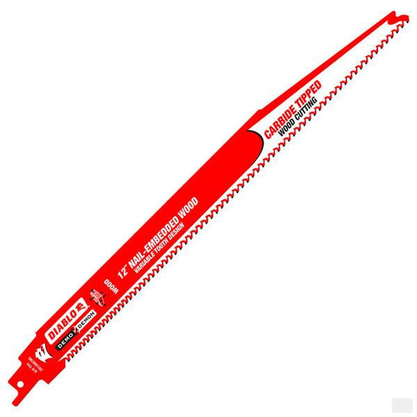 DIABLO 12" Demon carbide-tipped recip blade for nail-embedded wood [DS1206VCWC]