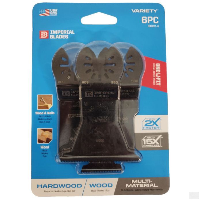 Imperial Blades One Fit, Standard Multi-material Variety Pack -  6PC [IBOAV1-6]