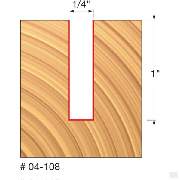 Freud - 1/4" (DIA.) DOUBLE FLUTE STRAIGHT BIT