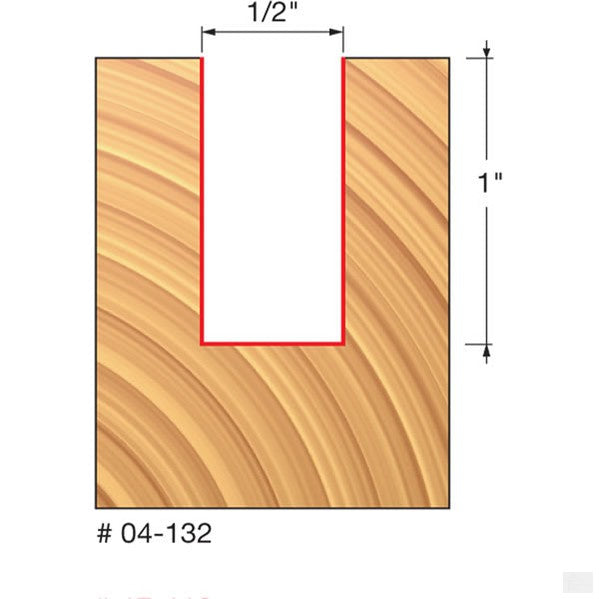 Freud - 1/2" (Dia.) Double Flute Straight Bit