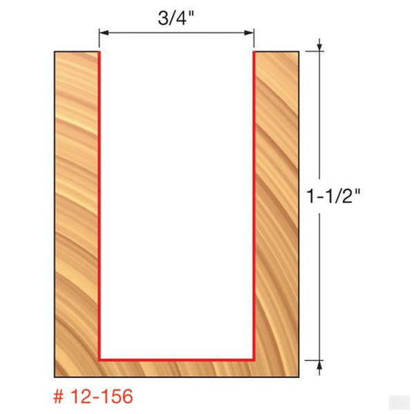 Freud - 3/4" (Dia.) Double Flute Straight Bit (Double Grind)