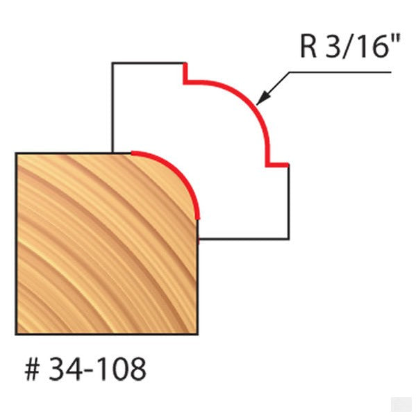Freud - 3/16" RADIUS ROUNDING OVER BIT