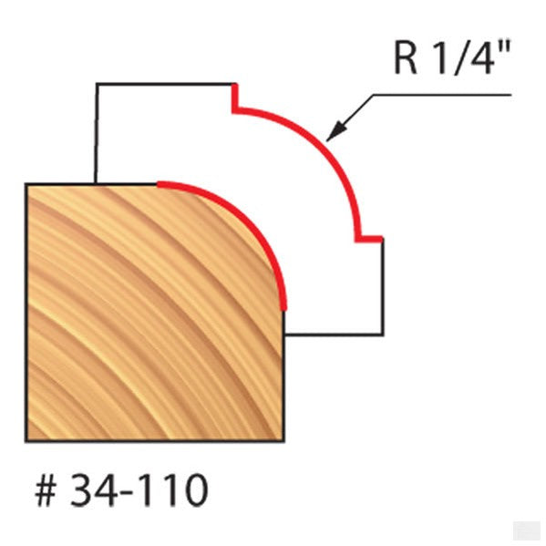 Freud - 1/4" RADIUS ROUNDING OVER BIT (QUADRA-CUT)