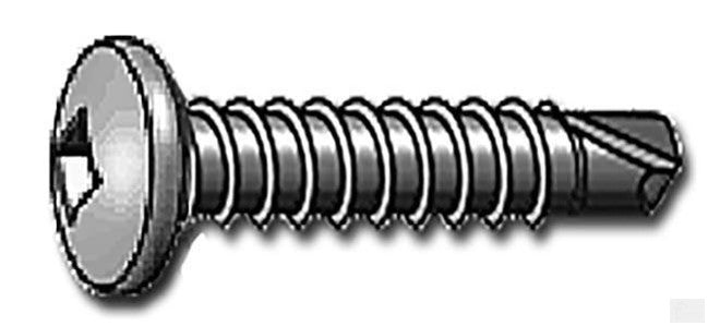 FITSFAST- 8 x 3/4 Steel Self Drilling Screw Pan Square Socket Zinc - 100 PCS / PACKAGE