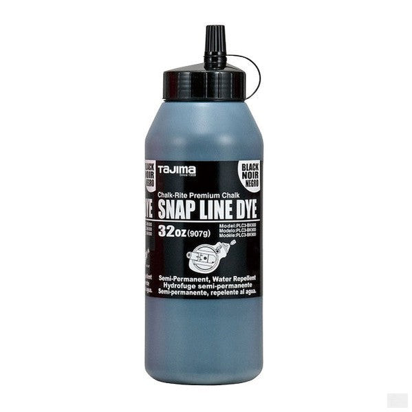 Tajima PLC3-BK900 Chalk-Rite Chalk Semi-Permanent Snap-Line Black 32oz